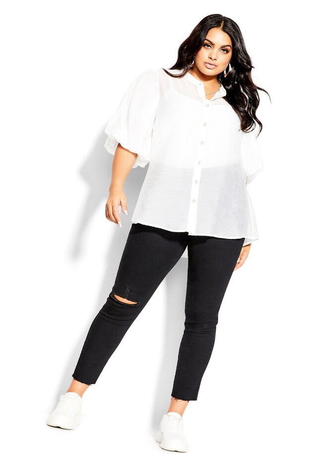 Diamond Affair Top - ivory, WHITE, on-hover image number 1