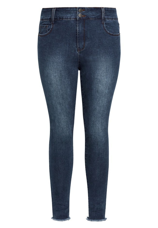 Asha Chic Cuff Jean - denim, BLUE, alternate image number 4