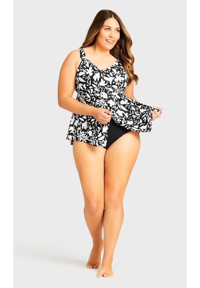 High Waist Swim Brief, BLACK, hi-res image number 0