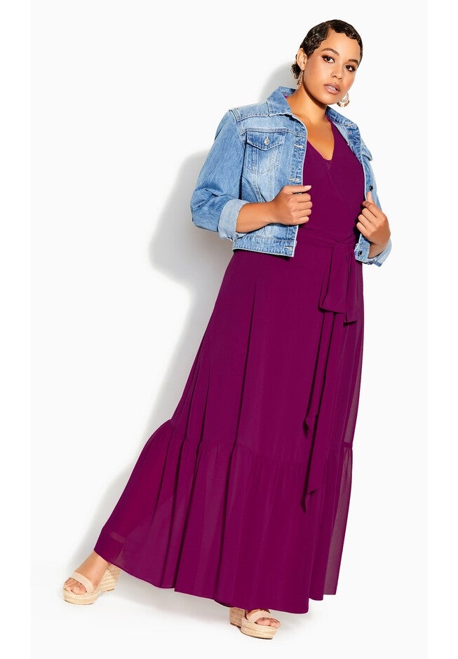 Flutter Wrap Maxi Dress - magenta, PINK, alternate image number 3