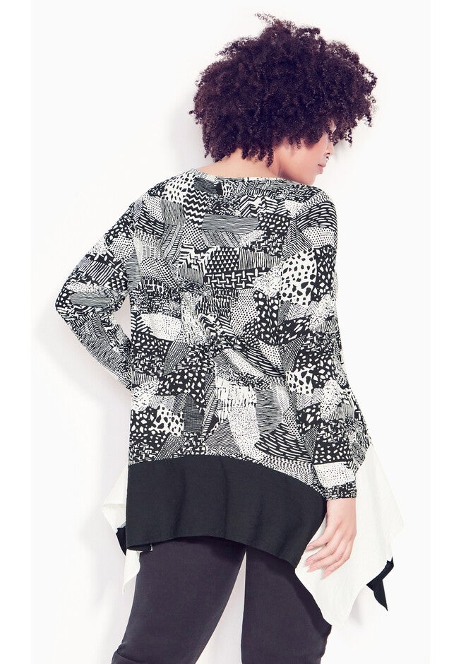 Florence Print Top, PATCH PRINT BLACK, alternate image number null