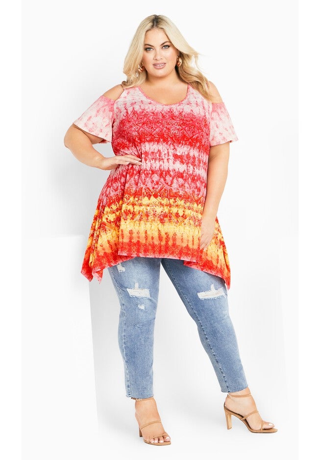 Tuscan Sun Cold Shoulder Tunic, ROSE, alternate image number null