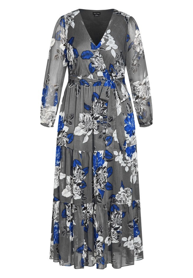 Epic Floral Maxi Dress - slate, GREY, alternate image number null