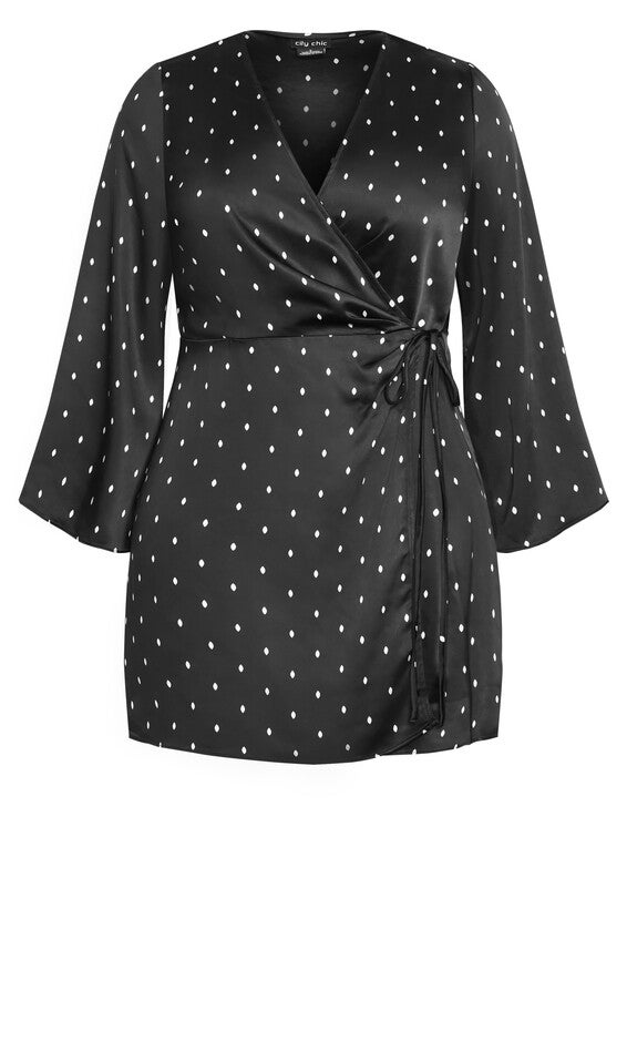 Amira Spot Dress - black, WHITE, alternate image number null