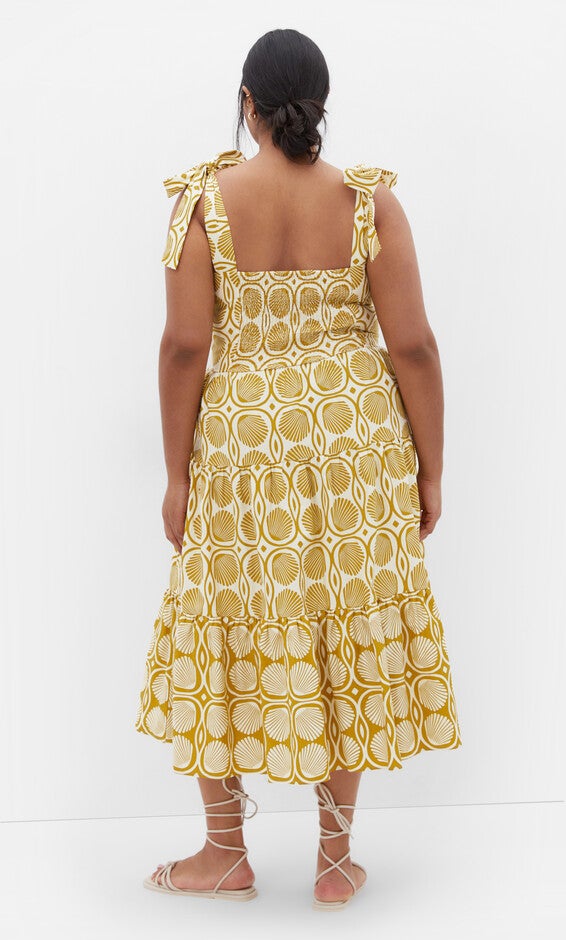 Leila Seashell Dress - print, YELLOW, alternate image number null