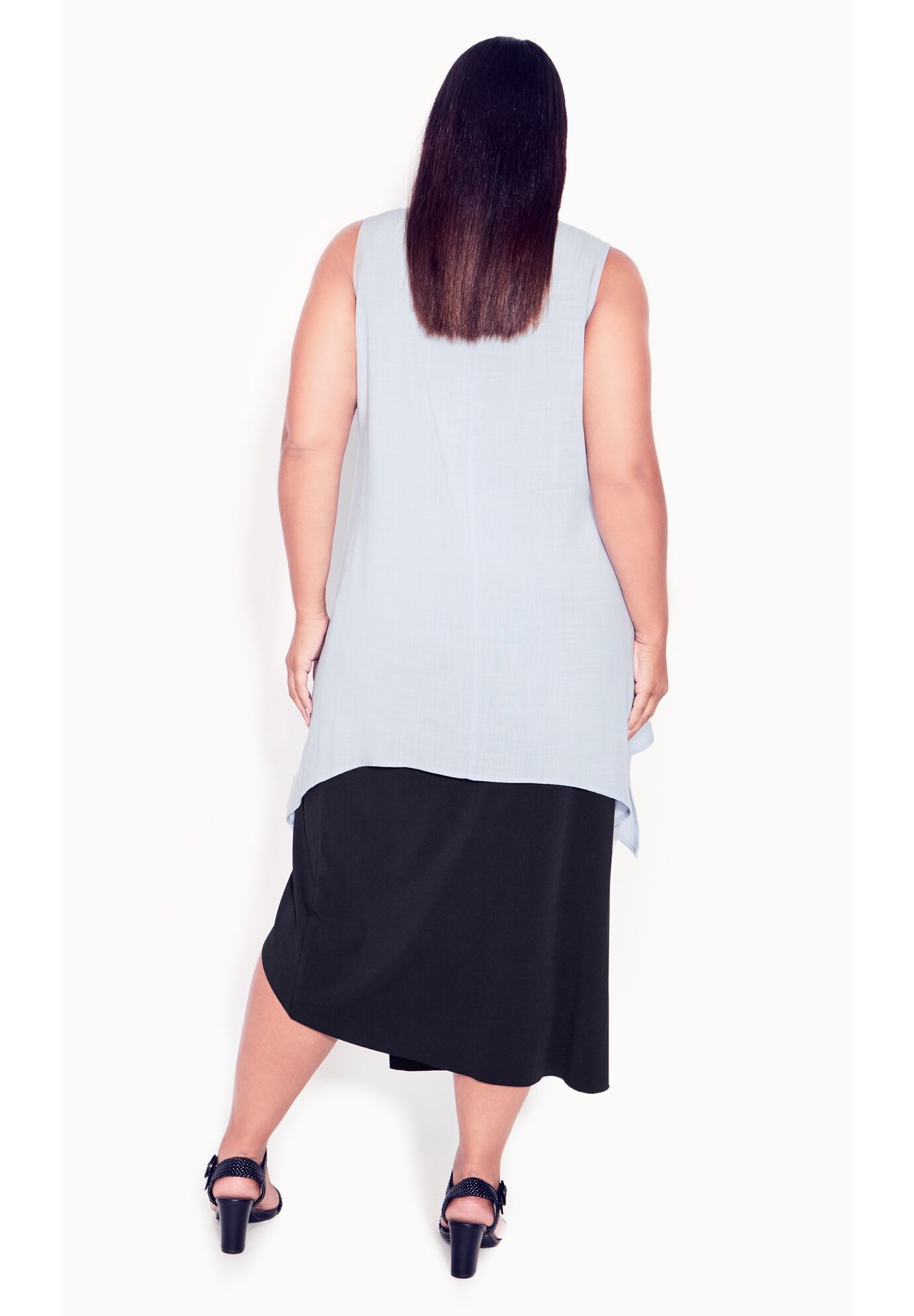 Selena Layered Tunic, CHAMBRAY BLUE, alternate image number 5