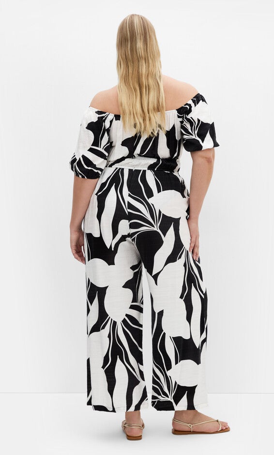 Erica Palm Jumpsuit - black, BLACK WHITE, alternate image number 1