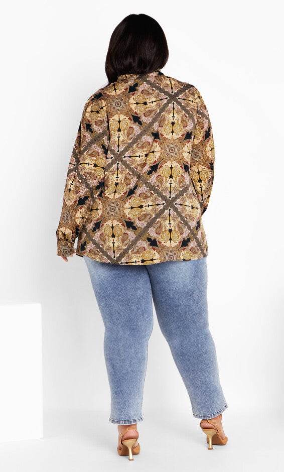 Lucille Print Shirt - paisley mirage, BROWN, alternate image number null