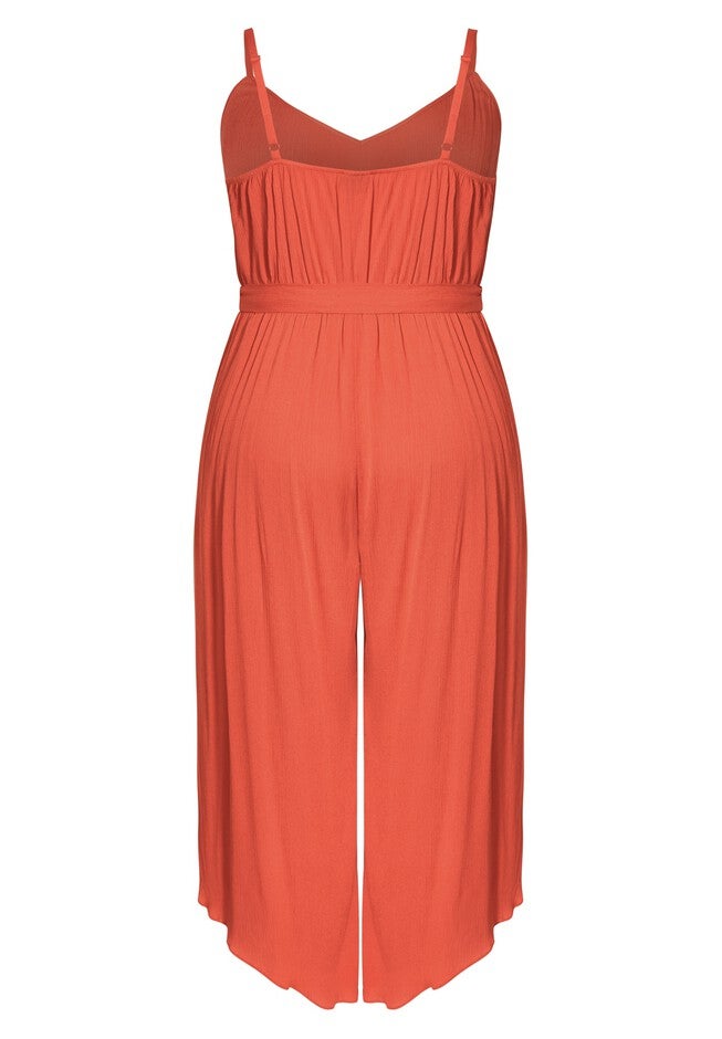 Tropic Tie Jumpsuit - coral, ORANGE, alternate image number null