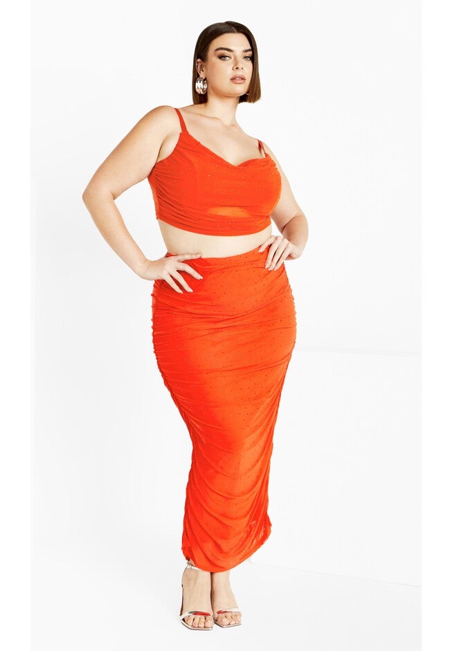 Kiera Skirt - tangerine, ORANGE, on-hover image number null