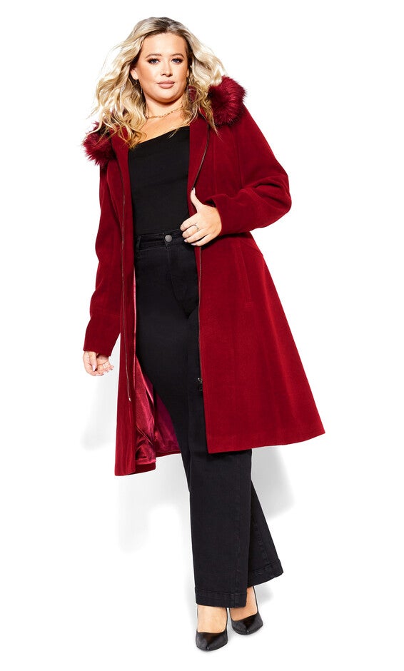 Miss Mysterious Coat - dark cherry, RED, alternate image number null