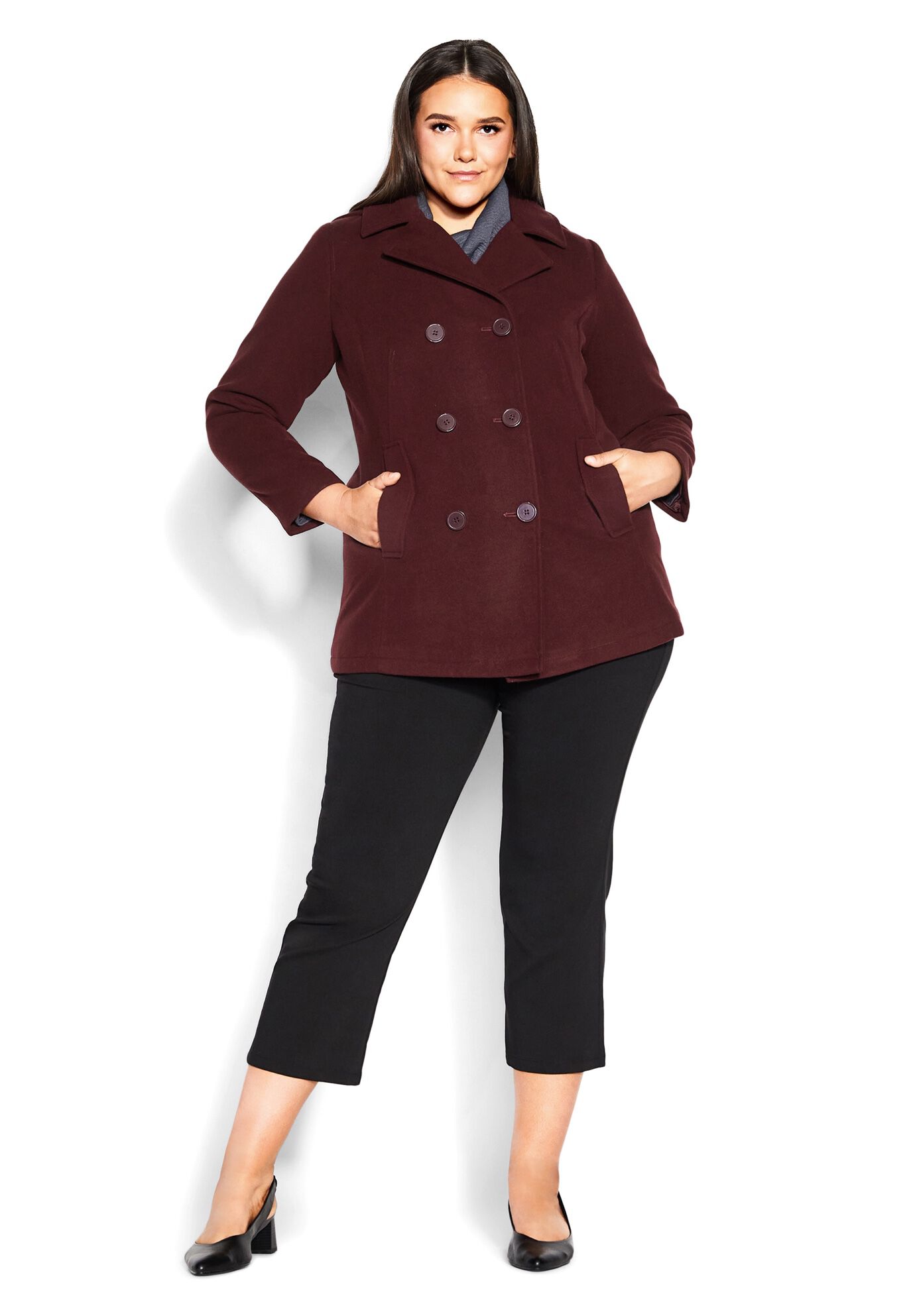 Faux peacoat online
