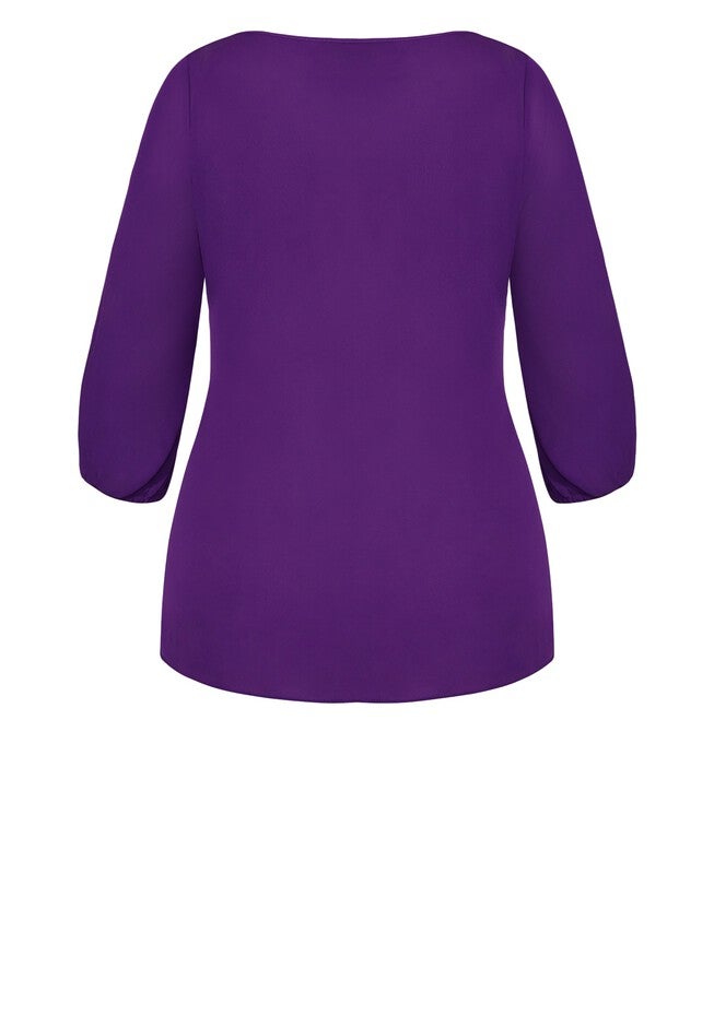 Sexy Fling Elbow Sleeve Top - petunia, PURPLE, alternate image number null