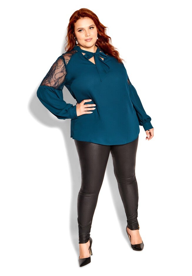 Mysterious Lace Top - peacock, GREEN, on-hover image number 1
