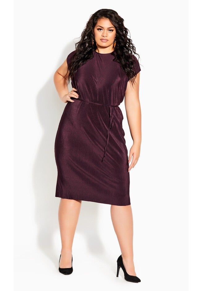 Baby Pleat Dress - plum, PURPLE, hi-res image number 0