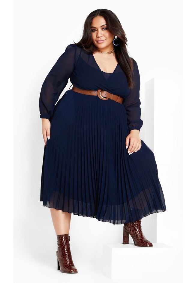 Precious Pleat Dress - navy, BLUE, hi-res image number 0