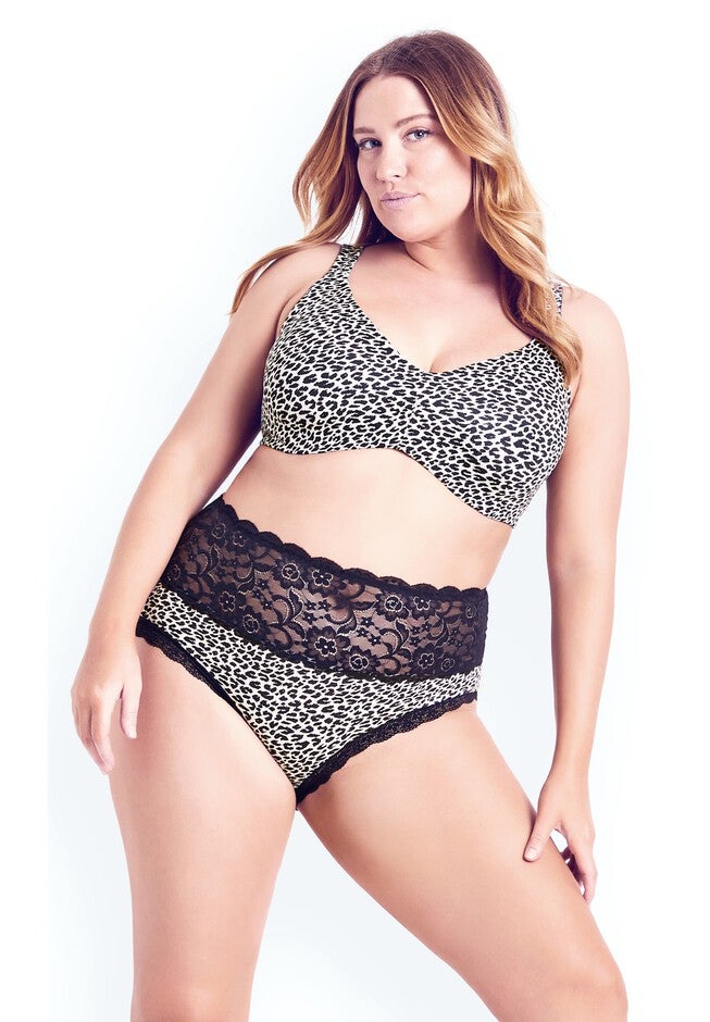 Seamless Underwire Print Bra - animal, WHITE, hi-res image number null