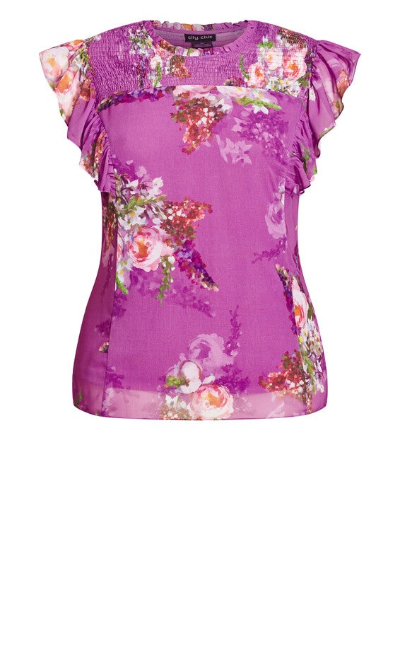 Nova Floral Top - wisteria, PURPLE, alternate image number 4