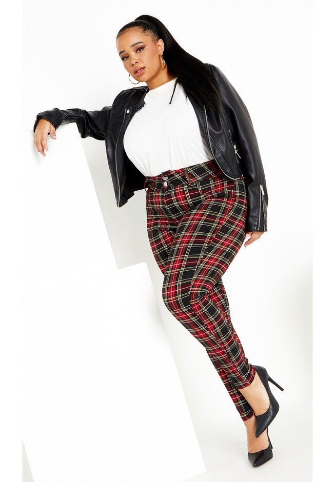 Harley Plaid Skinny Jean - red, RED, on-hover image number null