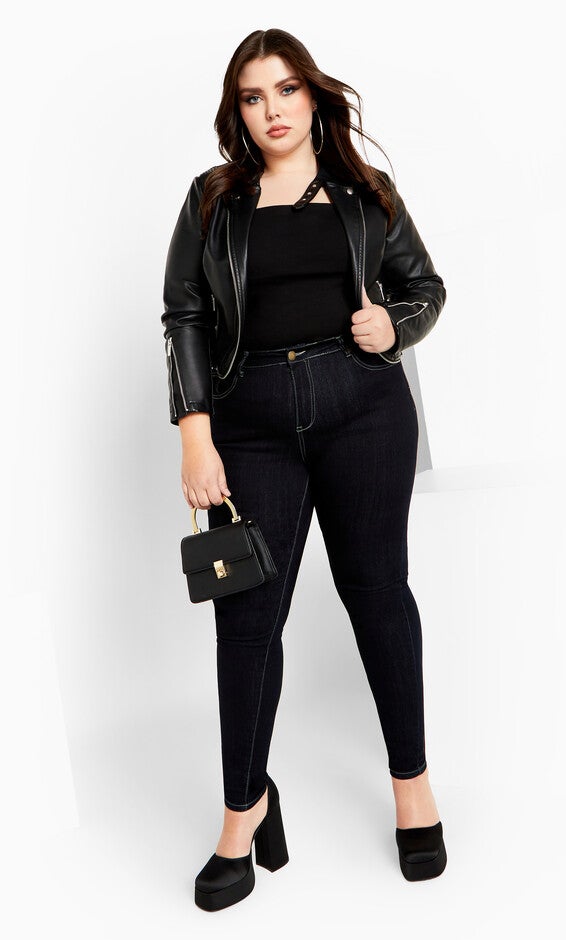 Cropped Biker Jacket - black, BLACK, alternate image number null