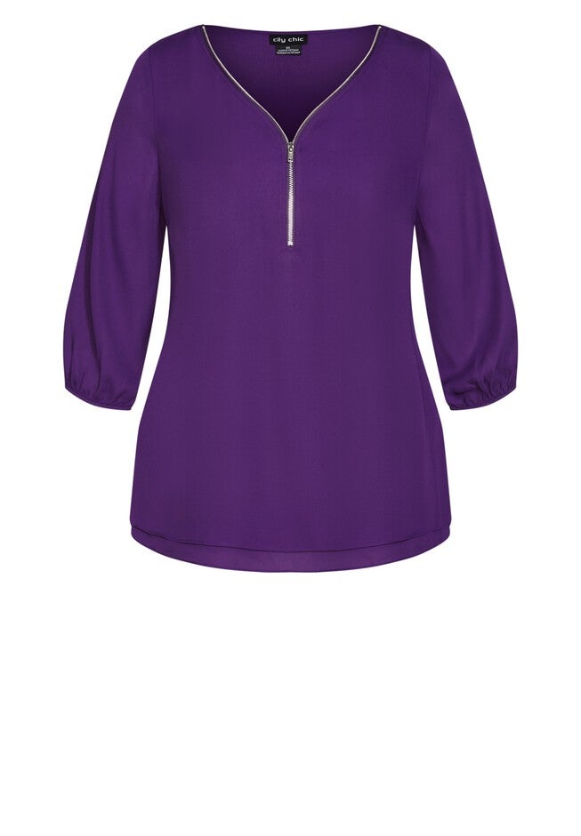 Sexy Fling Elbow Sleeve Top - petunia, PURPLE, alternate image number null