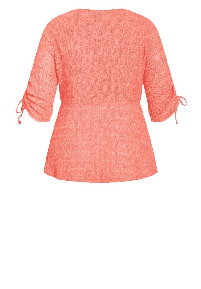 Romance Tie Top - peach, ORANGE, alternate image number 4