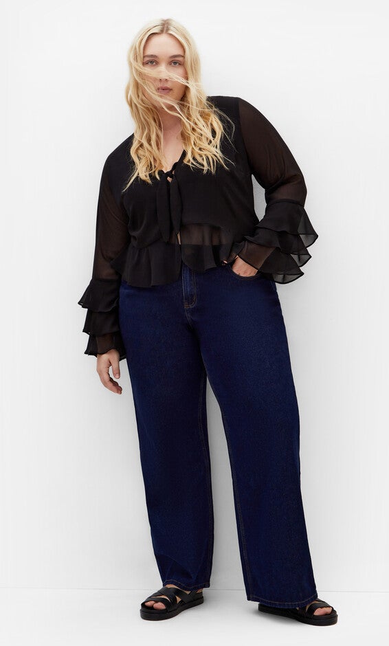 Trixie Ruffle Top - black, BLACK, alternate image number null