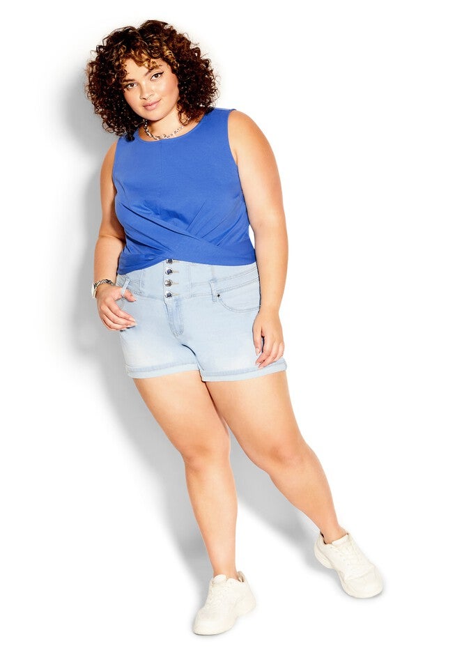 Corset Vibe Short - light denim, BLUE, hi-res image number null
