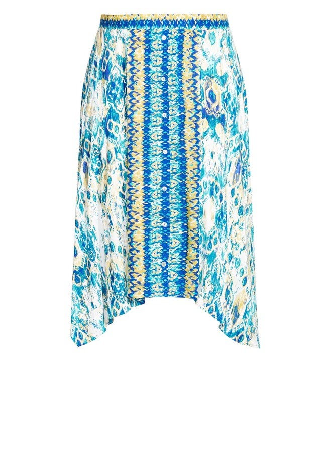 Jess Hanky Hem Skirt, IKAT BORDER, alternate image number null