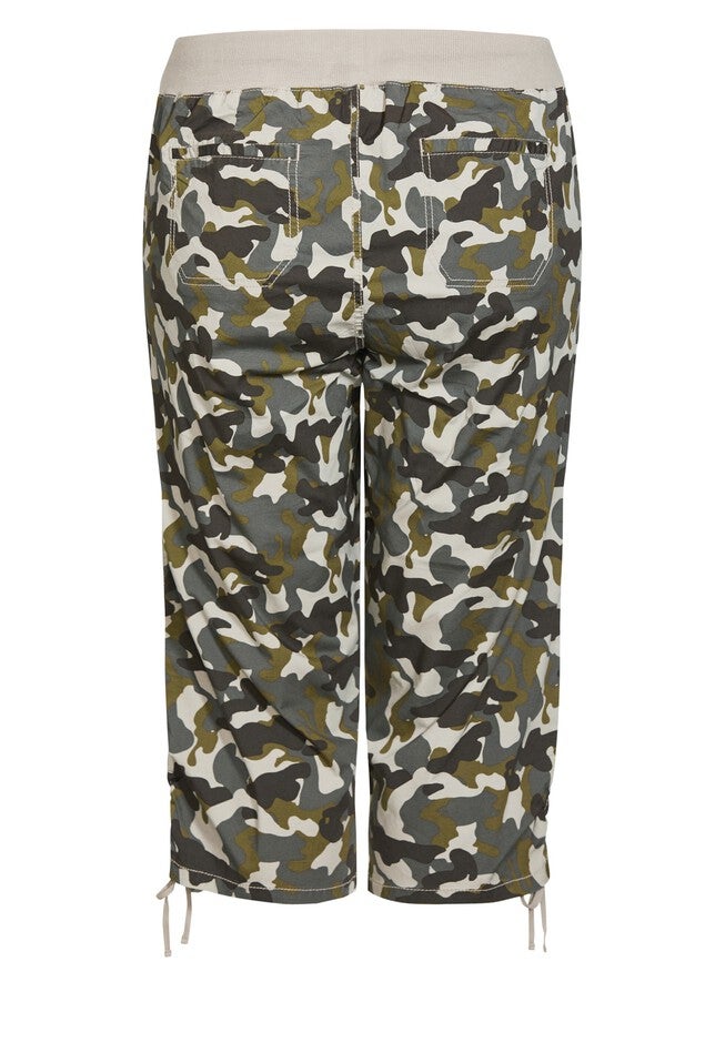 Cotton Cinch Print Capri, CAMO, alternate image number 2