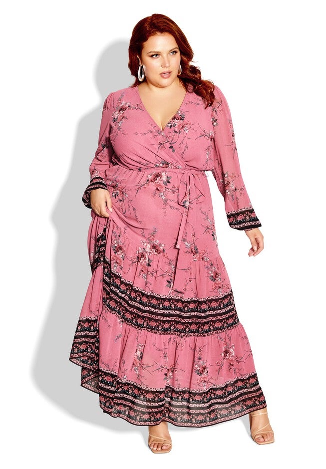 Pippa Maxi Dress - rosey, ROSEY WHIMSICAL BORD, on-hover image number 1