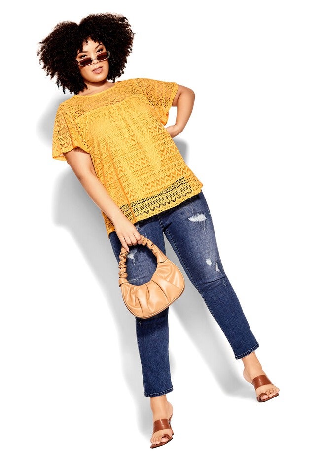Serenity Short Sleeve Top - sunshine, YELLOW, on-hover image number null