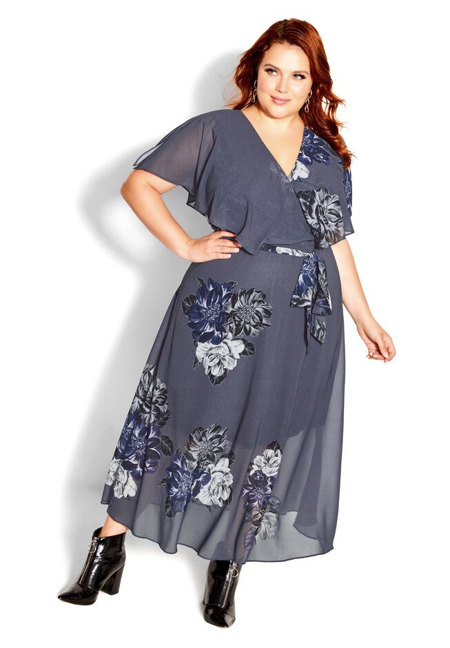 Bouquet Dress - slate, GREY, on-hover image number 1
