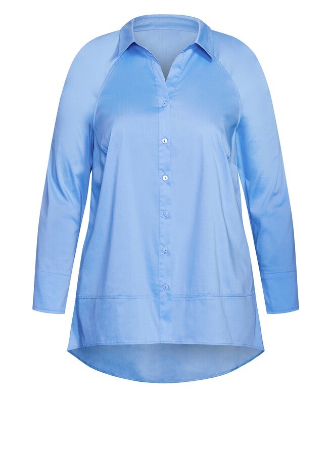 Cotton Blend Shirt - blue, BLUE, alternate image number null