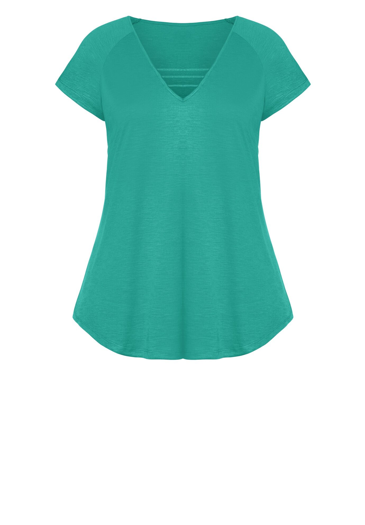 3 Bar V-Neck Top, JADE JARGON, alternate image number 2
