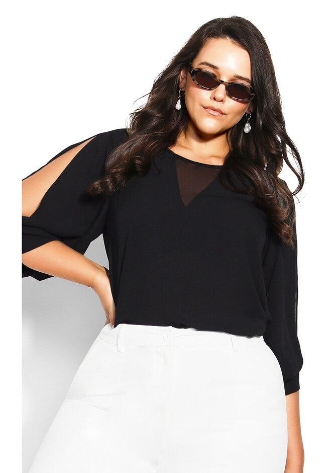 Sexy Peekaboo Shirt - black, BLACK, hi-res image number 0