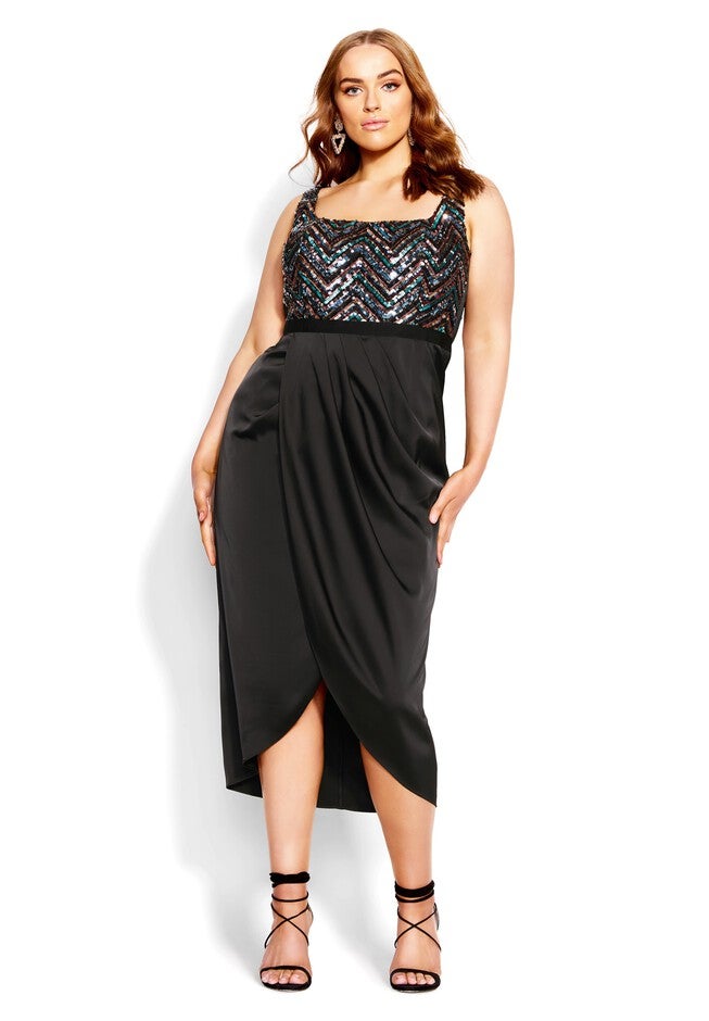 Sequin Bodice Dress - multi, BLACK, on-hover image number 1