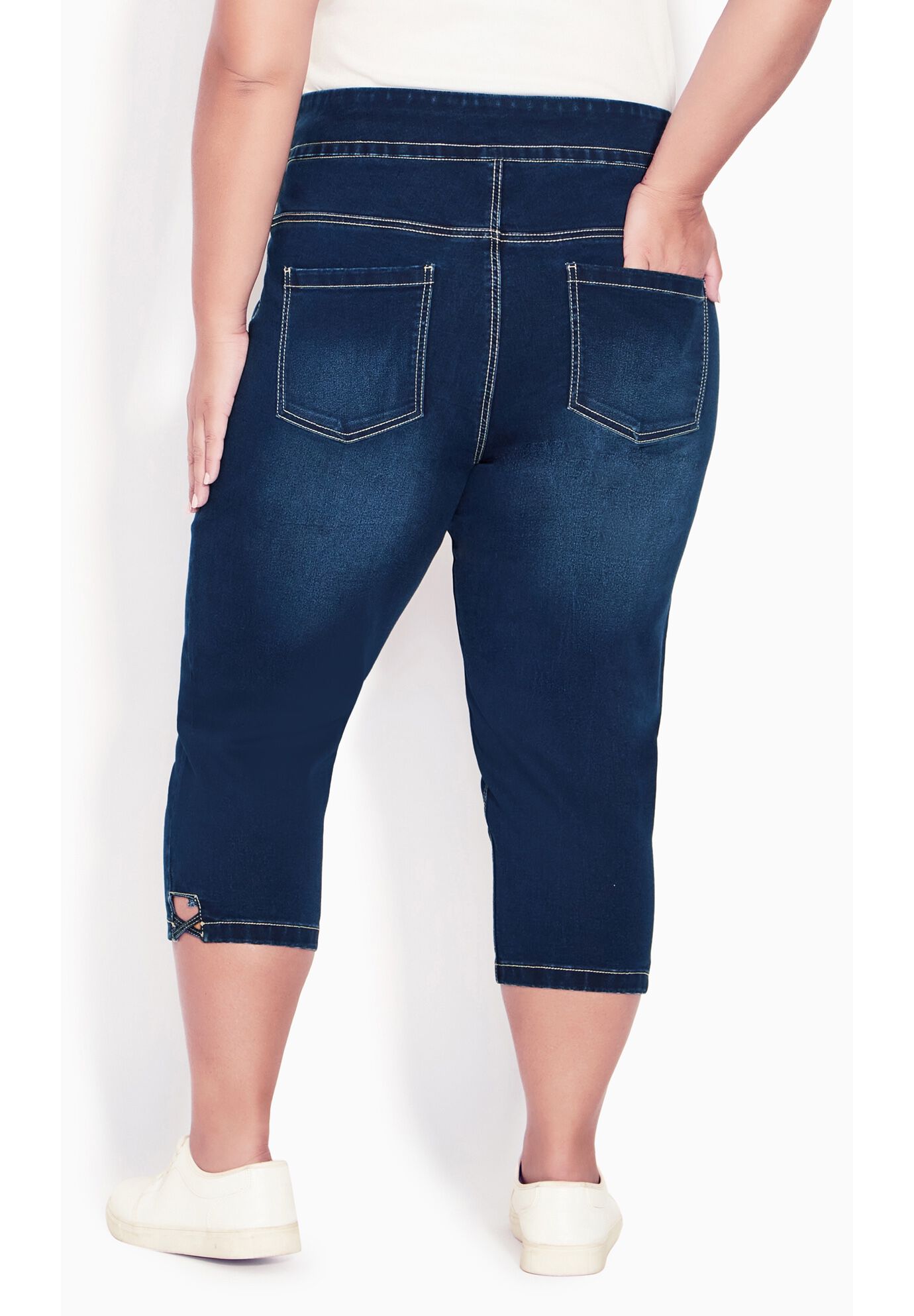 Butter Denim Lattice Jean, DARK WASH, alternate image number 2