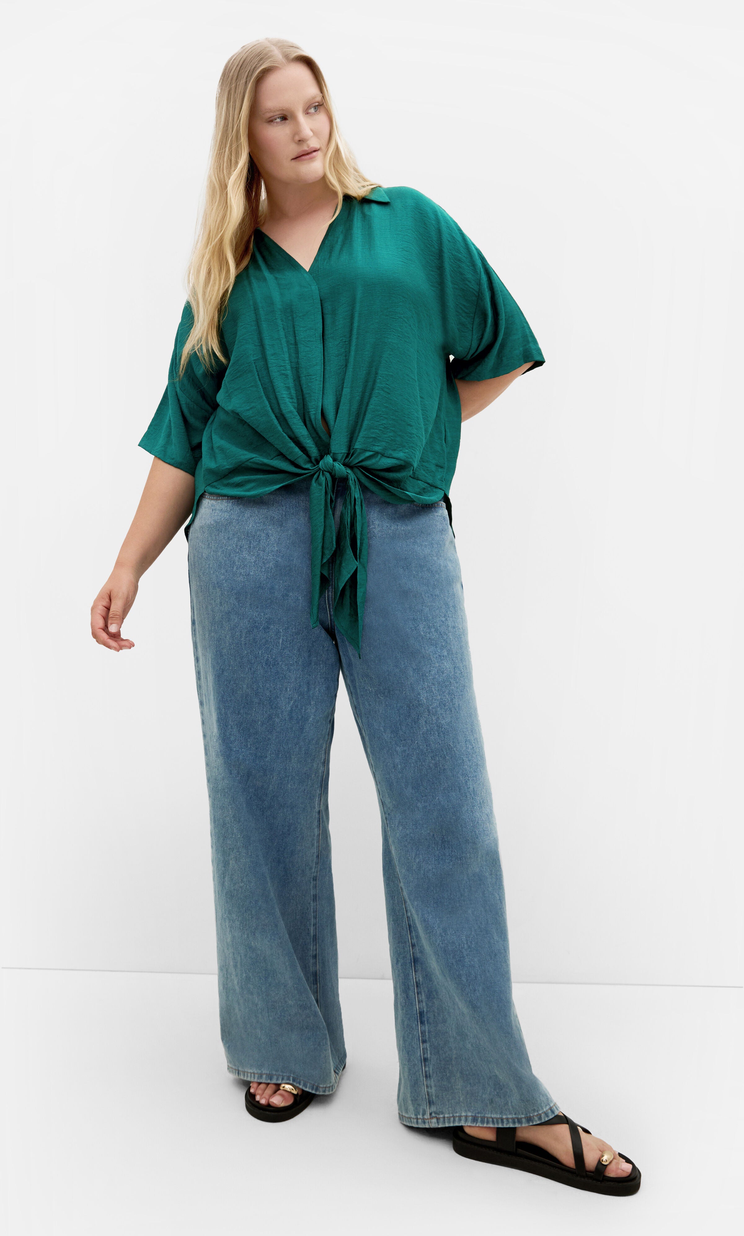 Rosie Short Sleeve Shirt, GREEN, alternate image number 2