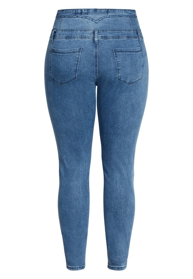 Harley Corset Skinny Short Jean - denim, BLUE, alternate image number null