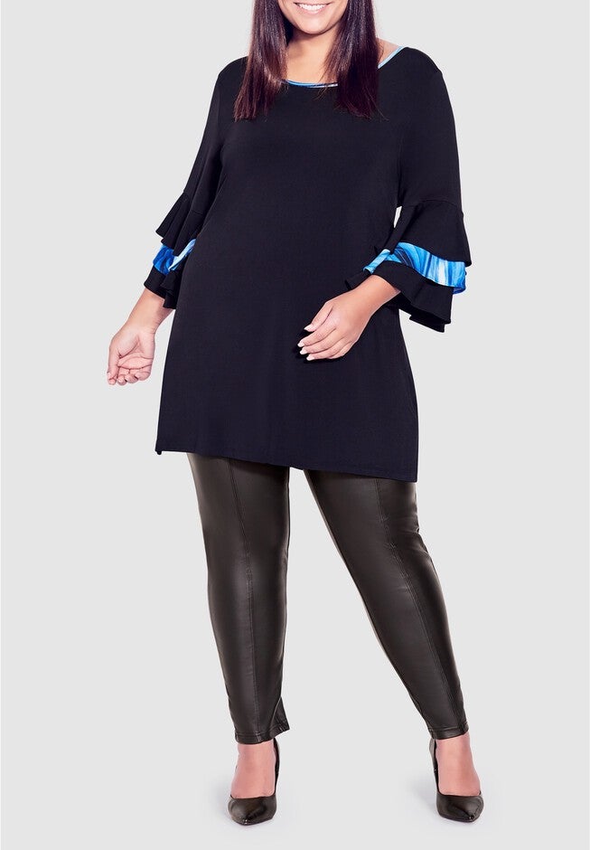 Gabby Bell Sleeve Tunic, BLACK, hi-res image number 0