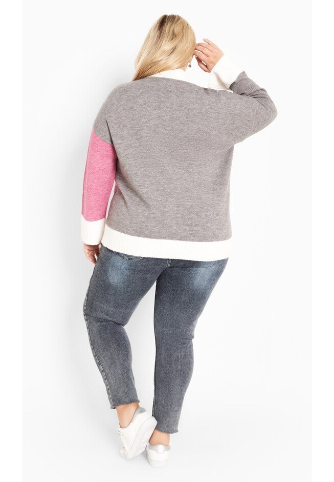 Zola Colour Block Cardigan, IVORY, alternate image number null