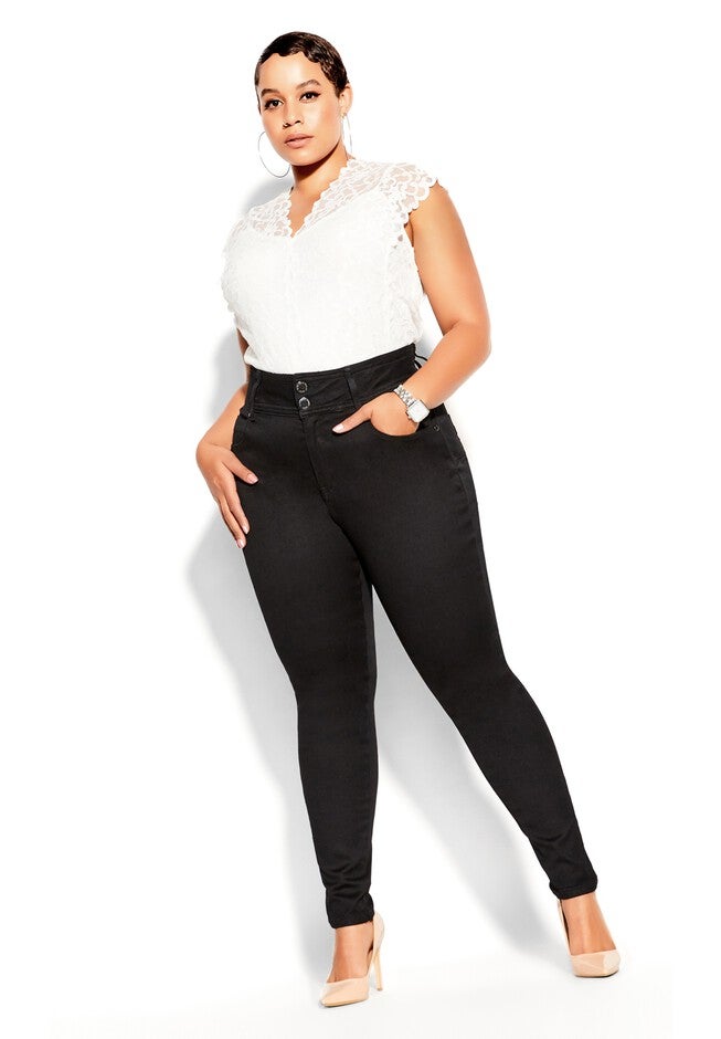 Harley Skinny Petite Black Jean - black, BLACK, alternate image number 6