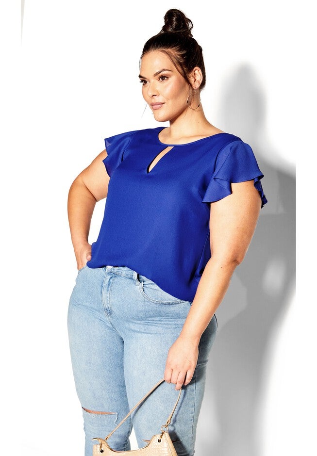 Sweet Waterfall Top - royal blue, BLUE, hi-res image number 0