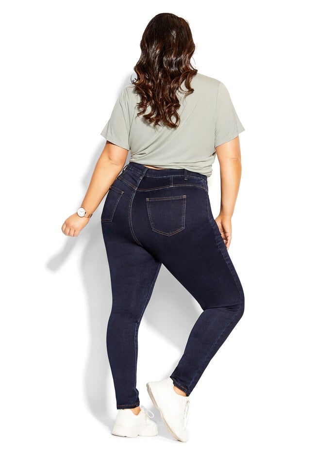 Harley Sexy Corset Skinny Jean - dark denim, BLUE, on-hover image number 1