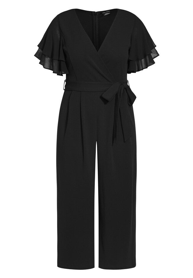Flutter Sleeve Jumpsuit - black, BLACK, alternate image number 4