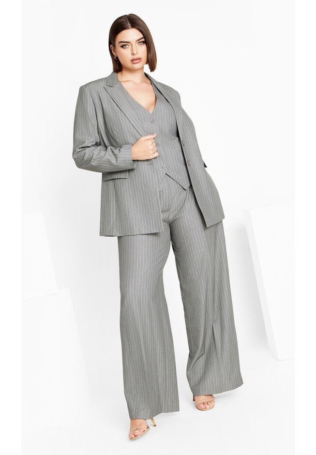 Jazmin Pinstripe Vest - silver, GREY, on-hover image number null