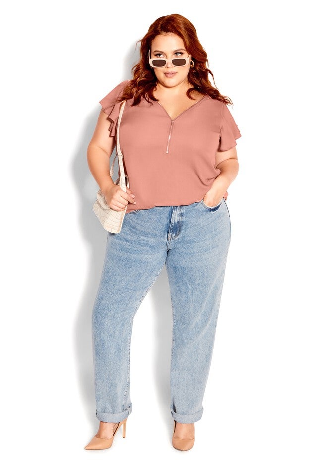 Zip Fling Top - guava, PINK, on-hover image number null
