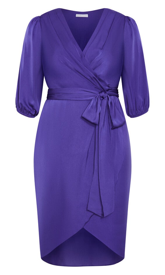 Opulent Elbow Sleeve Dress - violet, PURPLE, alternate image number null