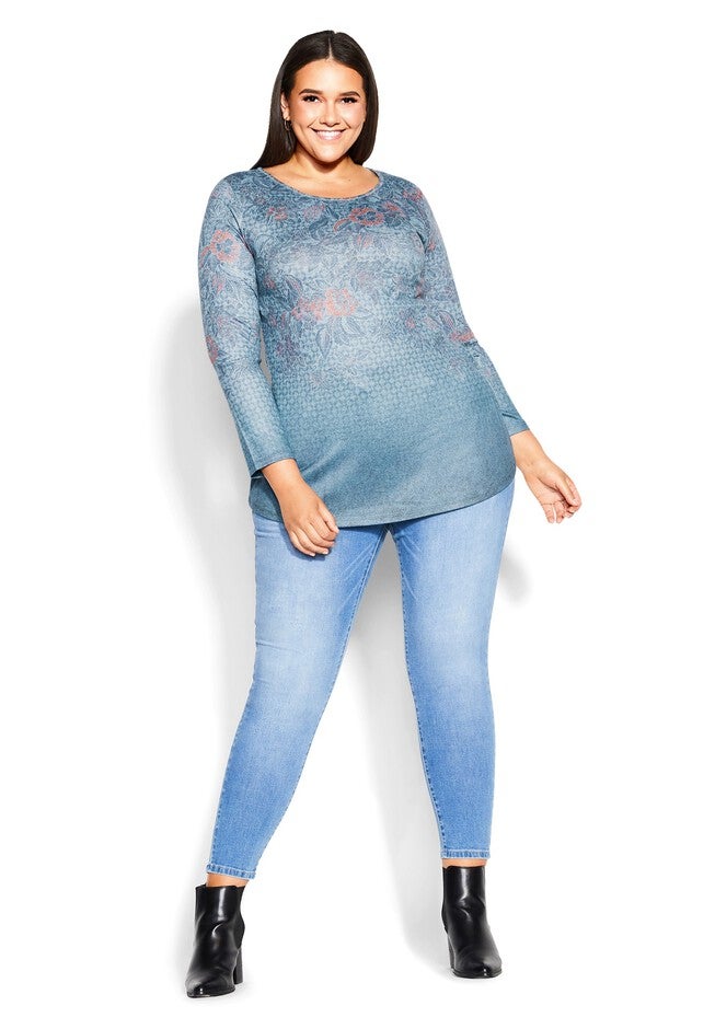 Callie Placement Top, BLUE BATIK, on-hover image number null